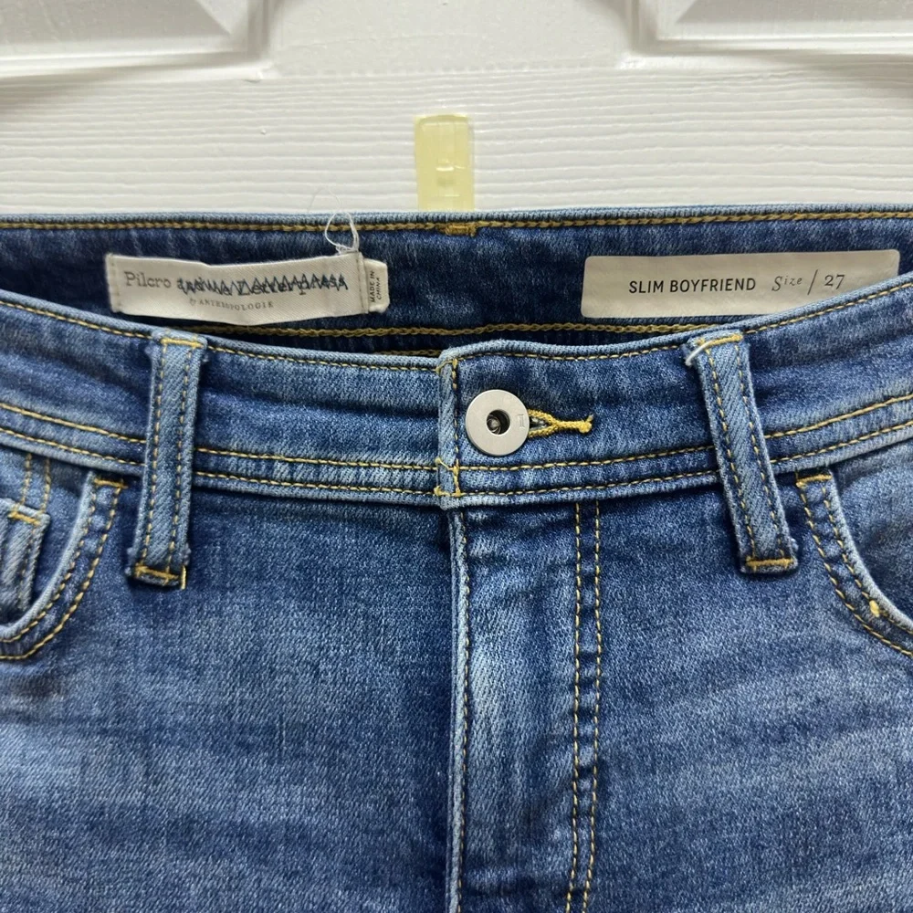 Anthropologie Pilcro & the Letterpress Tapestry Mid-Rise slim boyfriend size 27 - Picture 3 of 4